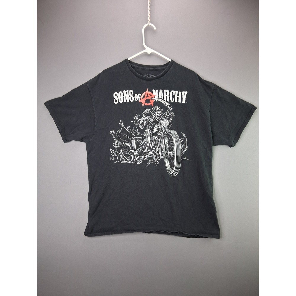 Sons of Anarchy T Shirt Road Gear Reaper Biker 2XL Black Graphic Tee FX Show